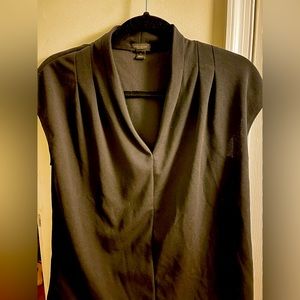 Ann Taylor simple black shirt sleeved shirt. Business casual